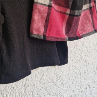 080 - Shein geruite rok set roze (1125gro)