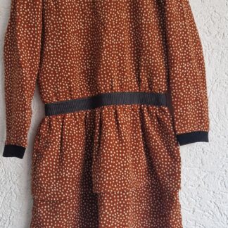 128 - Like Flo jurk bruin wit printje (1125zut)