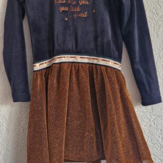128 - Little Looxs jurk blauw koper (1125zut)