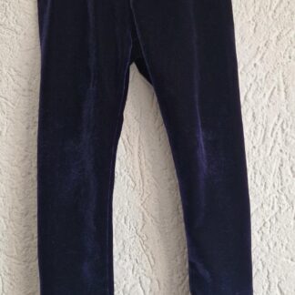 086 - Blauw fluweel broekje (1125nic)