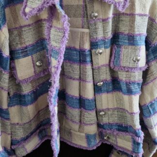 S/M - Shoeby jasje paars ecru blauw (1125ang)