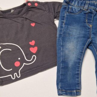 062 - Prenatal jeans met 2 shirtjes (1125nic)