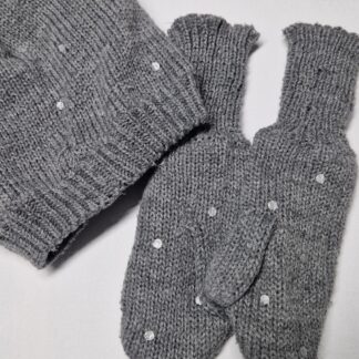 080 86 - Prenatal set muts en handschoentjes grijs (1125nic)