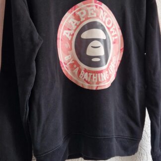 S - Aape hoodie zwart print (1225ang6)