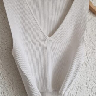 M - Zara ribtop wit touwtje (1225ang6)