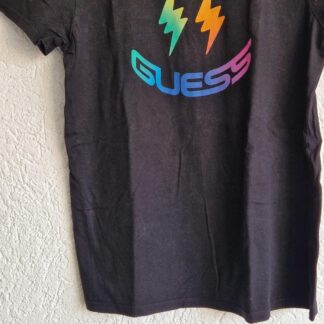 S - Guess shirt zwart kleurige print (1225ang2)