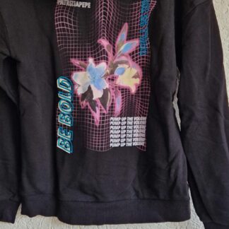 36 - Patrizia Pepe hoodie zwart met rugprint (1225ang2)