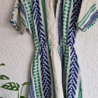 S - Shoeby jurk wit blauw groen (1225ang4)