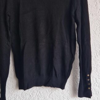S - Zara truitje zwart sierknopen (1225ang3)