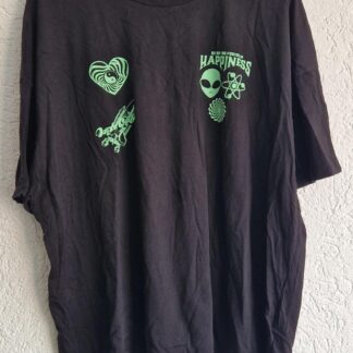 L - Divided zwart shirt met groene print (1225ang6)