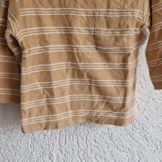 080 - Hema shirt beige wit streepjes (0126zutb)