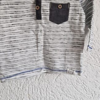 074 - Hema shirt streepjes wit grijs (0126zutb)