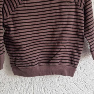 074 - Hema sweatertje streep bruin zwart (0126zutb)