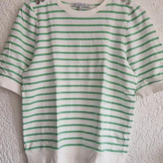 S - Red Button truitje groen wit (0126ab)