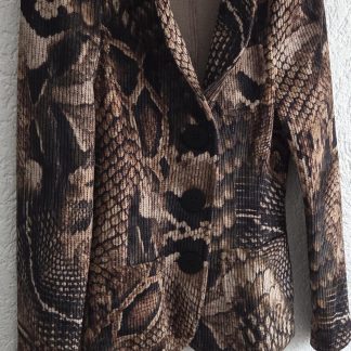 36 - ML Collections blazer velvet bruine print (0126ed)