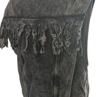 S/L - Refined spijkergilet franje grijs (0226re)