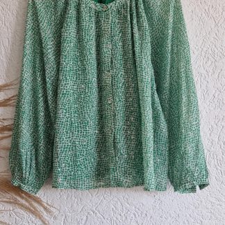 36 - Geisha blouse knoopjes groen (0226ab)
