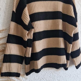 S/M - J&H Fashion trui zwart camel (0226ab)