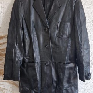 40 - Betty Barclay zwart lederen blazerjas (0226ab)