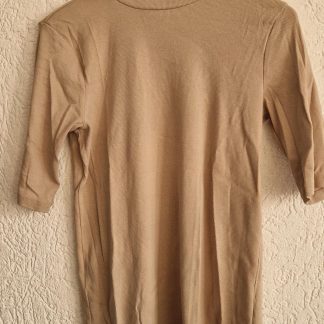 M - Hema colshirt ribkatoen beige (0226re)