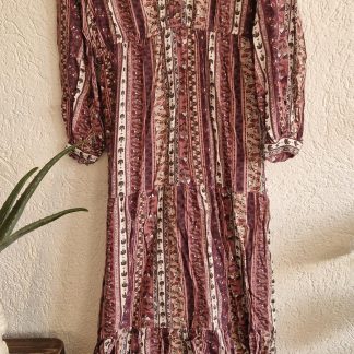 L - Cotton Club maxi jurk oudroze (0226re)