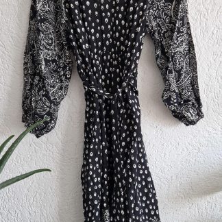 42 - Norah jurk zwart wit print (0226re)