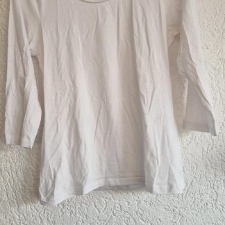 M - Wit shirt 3/4 mouw katoen (0226re)