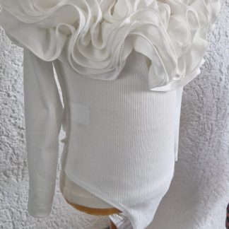 092 - Bodystocking wit met roezel (0226el)