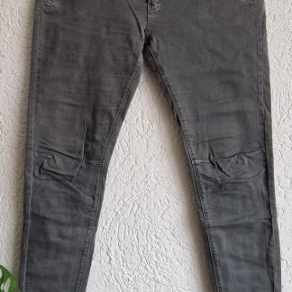 38 - Grijze stretch broek ritsjes (0326ab)