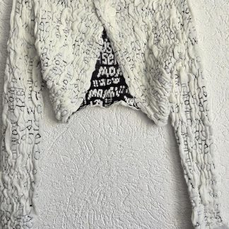 M - Desiqual kort vestje wit blauw (0326lo)