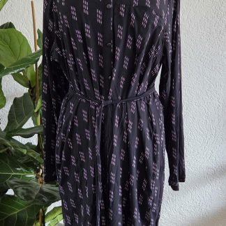 XXL - Sandwich jurk zwart wit travelstof (0326kh)