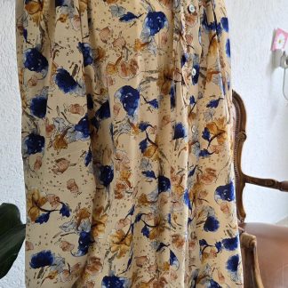 46 - Norah blouse blauw beige print (0326kh)