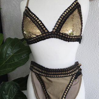 36 38 - River Island bikini goud zwart (0326did)