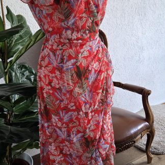 38 - Elvira jurk oranje met print (0326did)