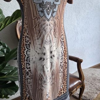 S - Batida jurk beige zwart blauw (0326did)