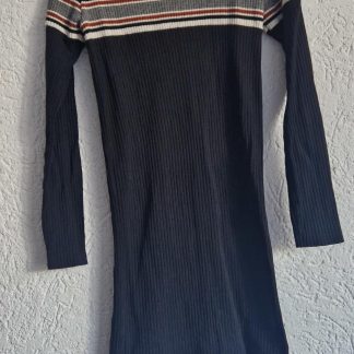 134 140 - Looxs jurk stretch zwart bruin (0426zut)