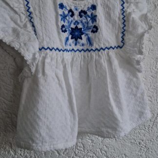 098 - Primark witte blauwe top (0426el)