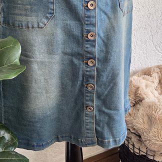 38 - Cream jeansrok knopen (0426han)