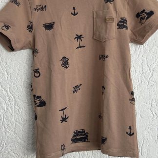 110 116 - Quapi shirt lichtbruin palmboompje (0426jac)