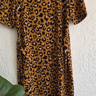 36 - JDY jurk okergeel print (0426wel)