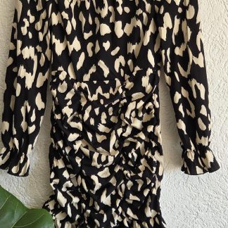 S - Shein jurkje als nieuw beige zwart (0426ann)