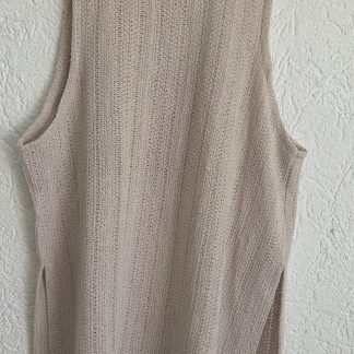 S/M - H&M mouwloze top patroon beige (0426wel)