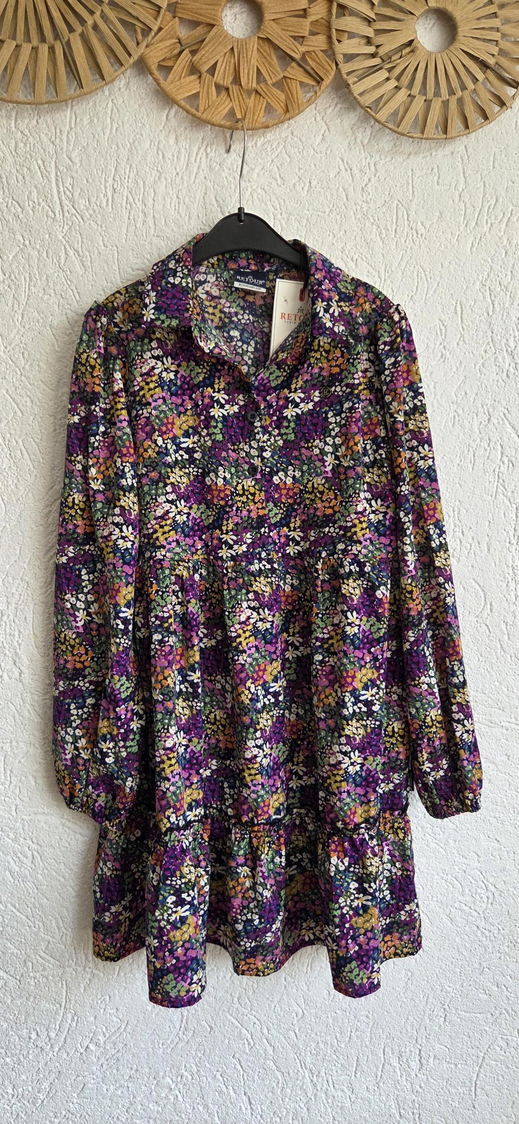 152 - Retour jurk Isa bright purple nieuw (0526vee)