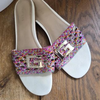37 - Guess slippers kleurige band met logo (0526did)