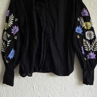 XS/S - Shoeby zwarte blouse borduursel ((0526ann)