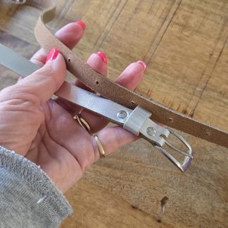 75 cm lengte zilverkleurige leren riem nieuw
