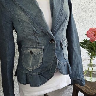 M - Geisha jeansjas met roezel (0526ab)
