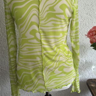 L - B.Young shirt lime wit (0526ab)