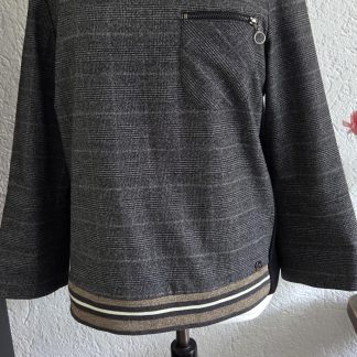 M - Mos Mosh trui/blouse grijs ruit (0526ab)