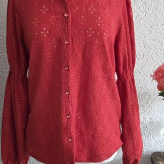 M - Freequent rood blousje broderie (0526ab)
